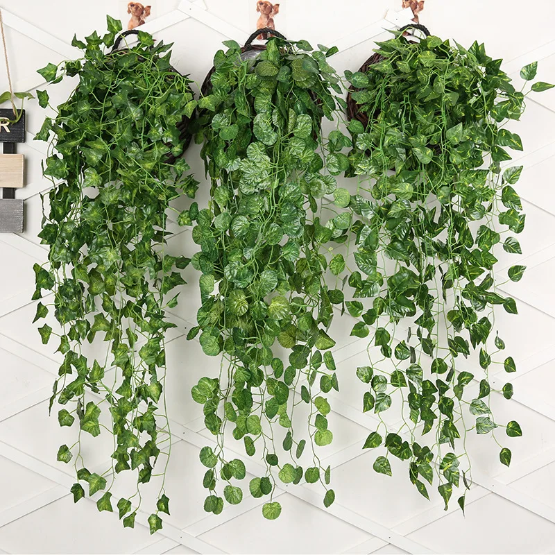 String Of Pearls Plant - 90cm Artificial Green Radish Wall Hanging