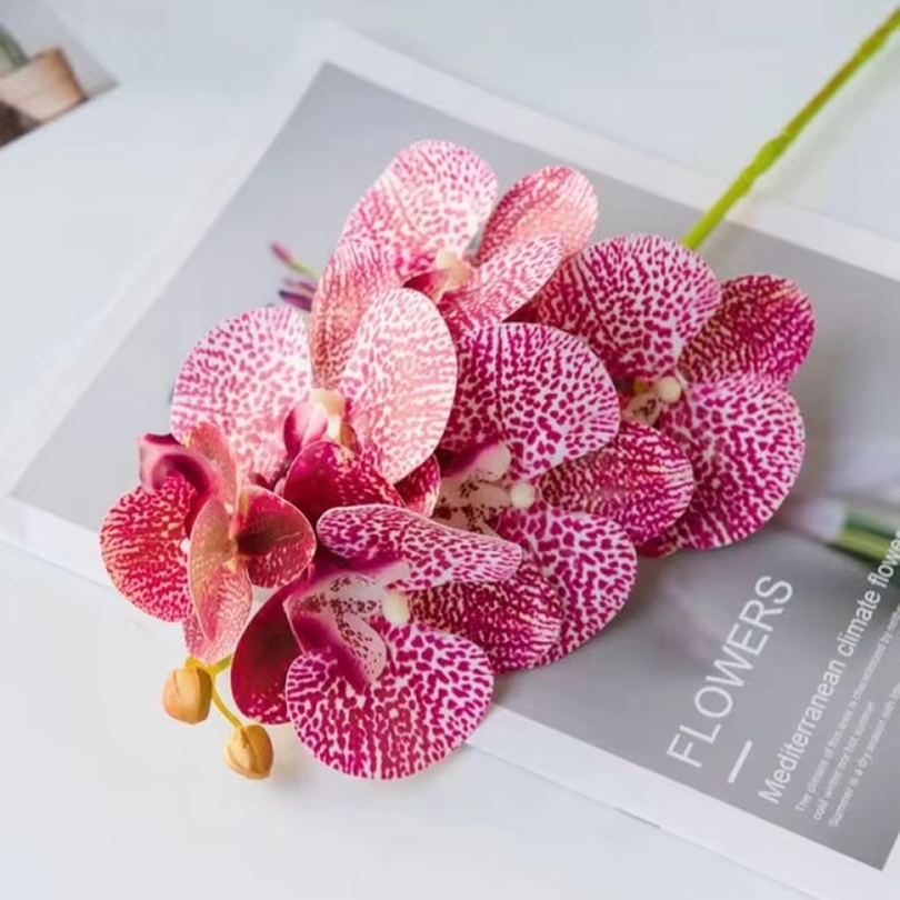 3D Artificial Flowers Plastic  - Orchid Phalaenopsis 评论和价格