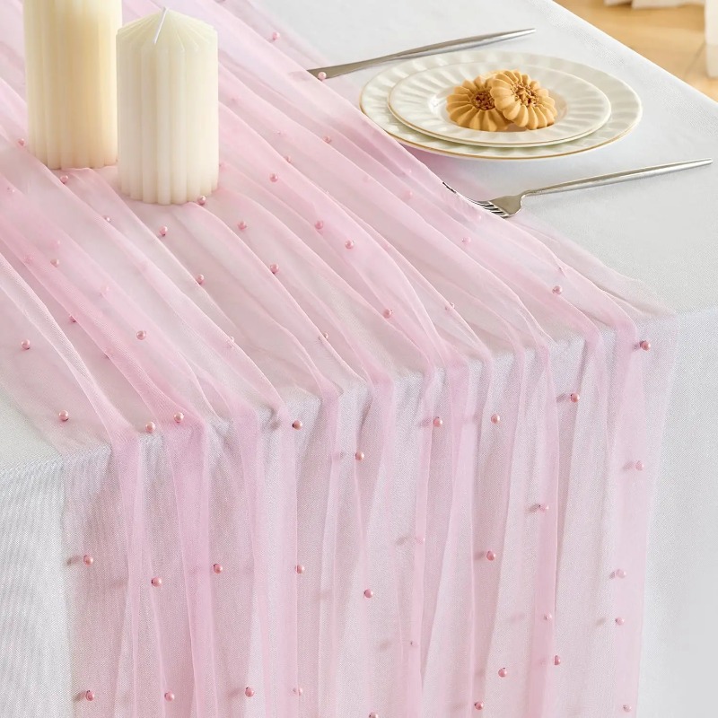 75x200cm Pearl Tulle Table Run - String Of Pearls Plant 评论和价格