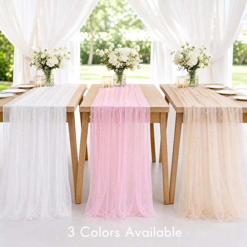75x200cm Pearl Tulle Table Run - String Of Pearls Plant 评论和价格