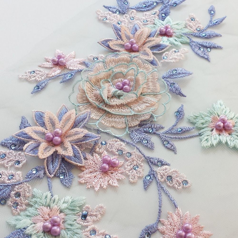 Mesh Bottom Floral Embroidered - String Of Pearls Plant 评论和价格