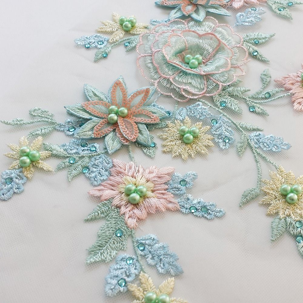Mesh Bottom Floral Embroidered - String Of Pearls Plant 评论和价格