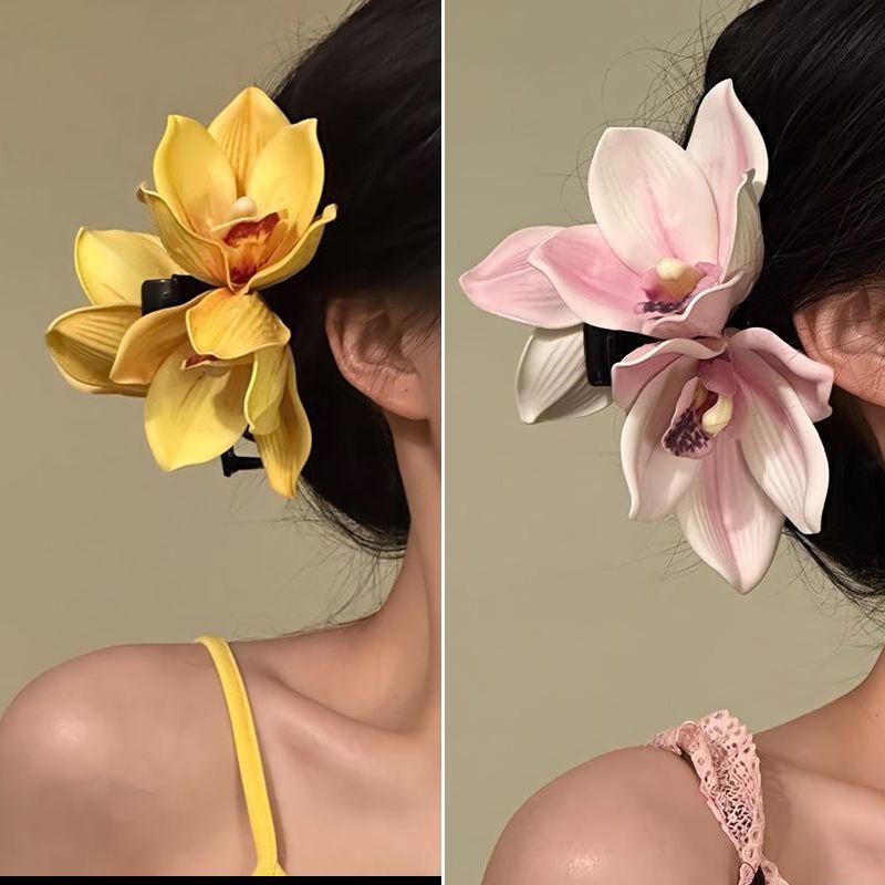 Large Orchid Flower Hair Claw  - Orchid Phalaenopsis 评论和价格